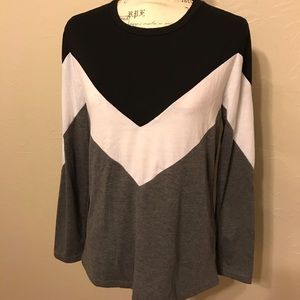 Long sleeve chevron top